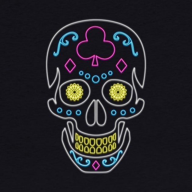 Neon Skull Dio De Los Muertos by superdupertees